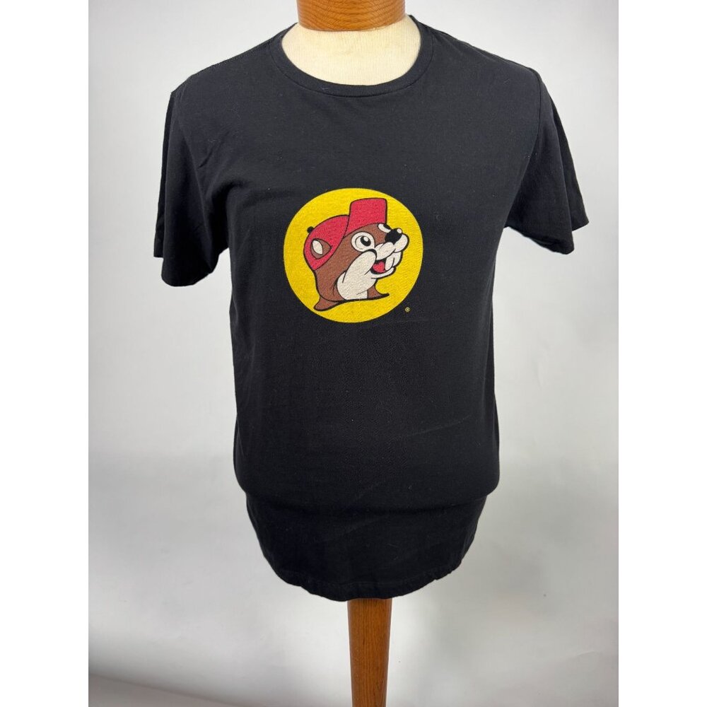 Buc-ees Black T-Shirt With Iconic Beaver Logo Graphic Size L Made In USA